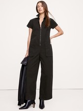 Banana Republic M Medium Canvas Utility Jumpsuit Black NWT  817700