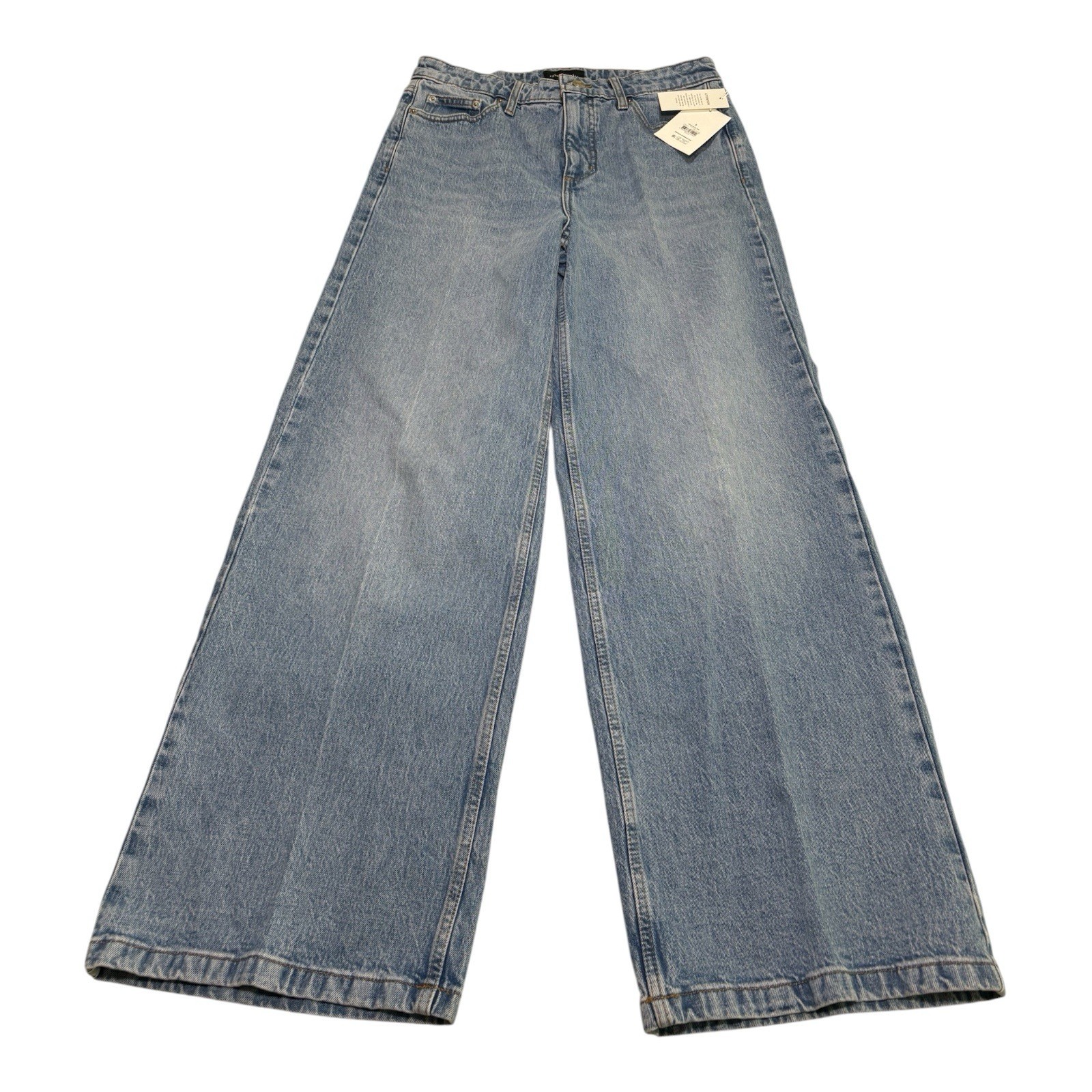 NWT Free Assembly Women’s Blue Denim Wide-Leg Jeans Solid Regular Size 6