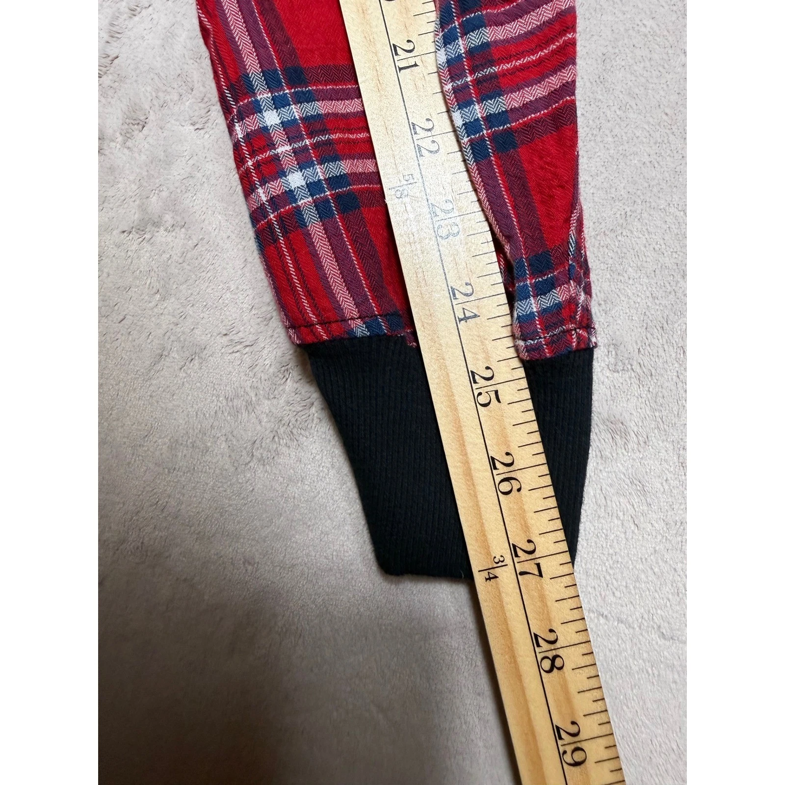 R13 Flight Shirt Mens XL Red Plaid Japanese Fabric Zip Up Bomber Jacket Longline - product detail image 10