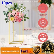 10Pcs Gold Metal Flower Stand Elegant Column Table Decor For Weddings Events
