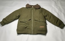 BUFFALO David Bitton Olive Green Puff Bomber Jacket 3T Flight Sherpa 155530