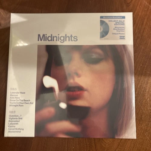 NEW Taylor Swift Midnights Moonstone Blue Marbled Vinyl, Unique Photos, Sealed