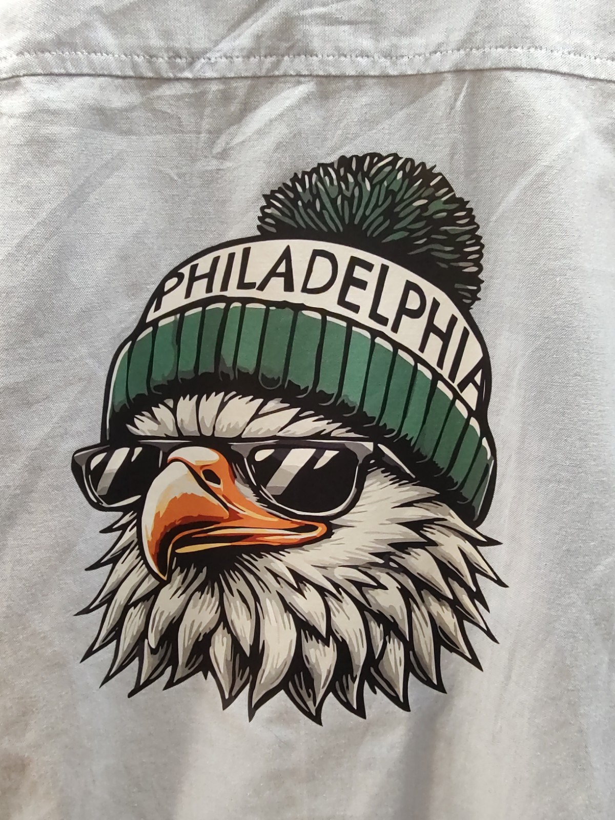 Philadelphia Eagles Unisex Medium Lee Light Blue Button Down Shirt Football B7 thumbnail 7