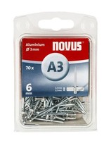 Novus Blindnieten Typ A3/6 Aluminium 70 StüCk Blindnieten