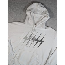 Aviator Nation White Gradient Lightning Bolt Pullover Hoodie XS Made in USA