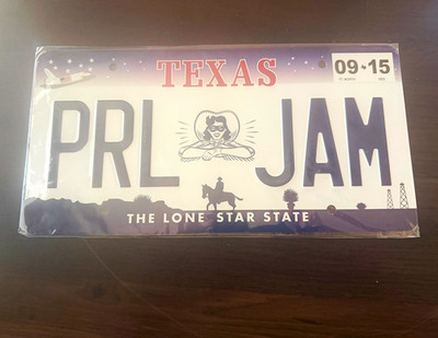 Pearl Jam 2023 Tour Fort Worth Texas 9/15 License Plate NEW SEALED Official