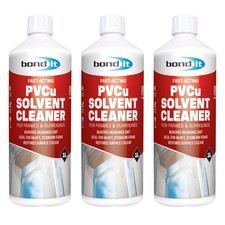 Bond It uPVC Solvent Cleaner 1L Fast Acting Window Door Fascia – 3 Pack