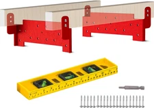 Chainsaw Mill Guide Rail Lumber Metal Brackets, 2 Pack Brackets with Level & Scr
