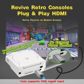 Advanced HDMI Adapter for Dreamcast, High-Quality Video Game Signal Processing