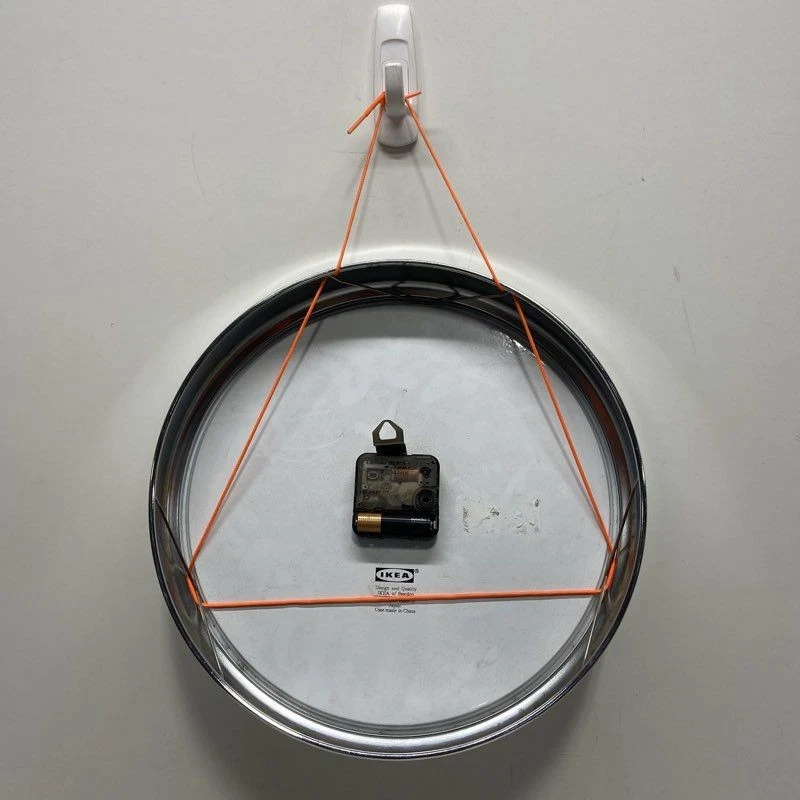 Reloj de Pared Analógico Cuarzo Blanco Plateado Ikea Moderno Redondo Decoración del Hogar Foto 4 de 4