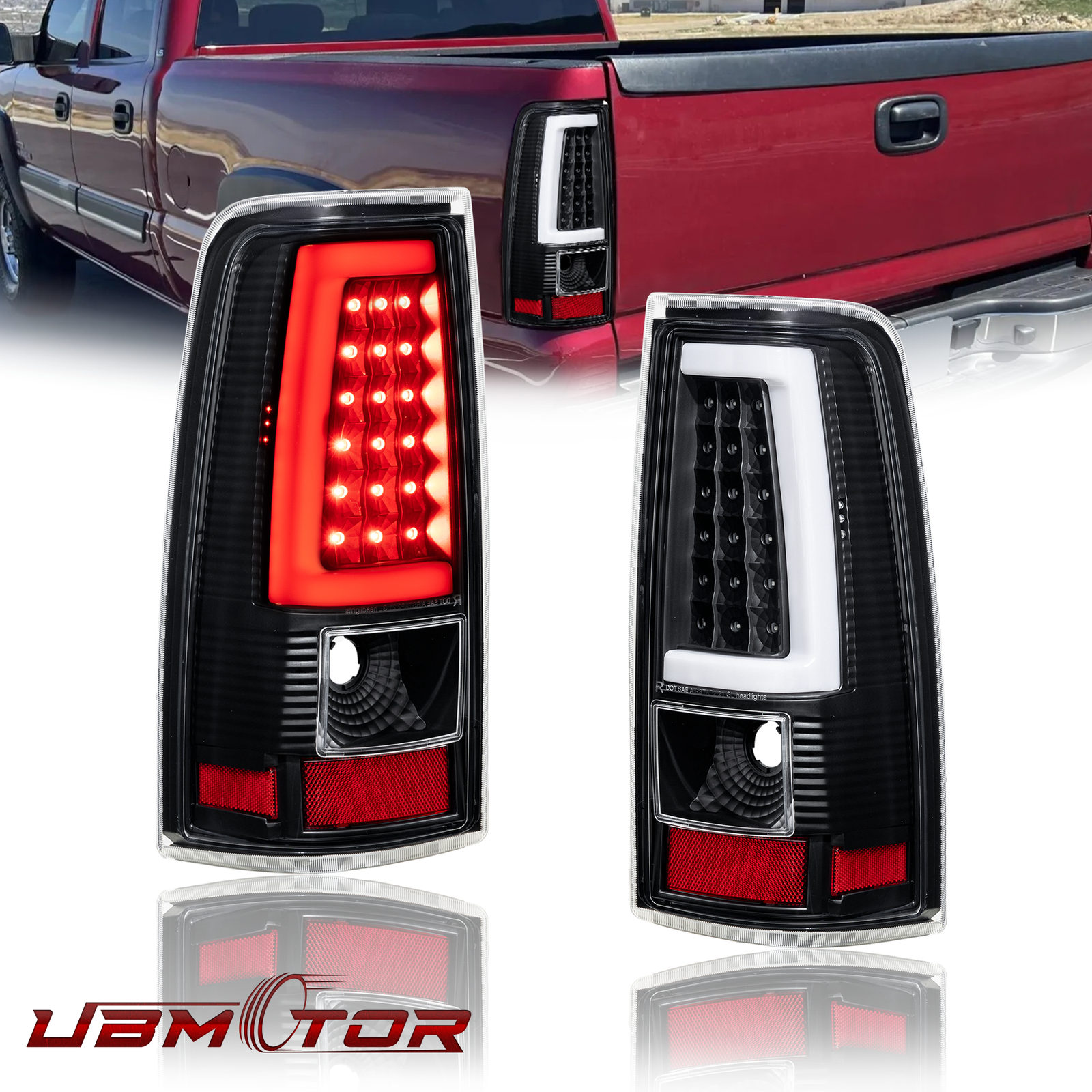 Pair LED Tail Lights For 2003-2006 Chevy Silverado GMC Sierra 1500 2500HD 3500