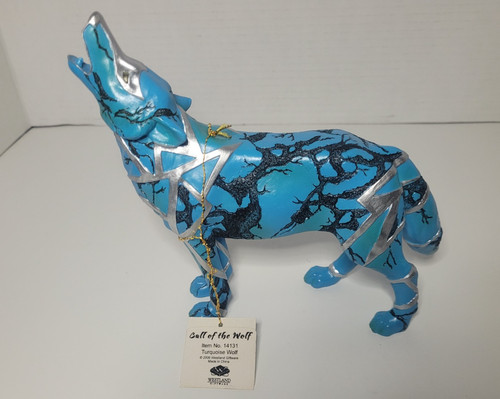 Call Of The Wolf Turquoise Wolf Figurine Westland Giftware 14131