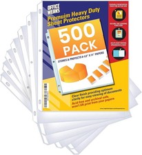 500 Sheet Protectors 8.5x11 Top Loading Reinforced 3 Ring Binder Acid Free
