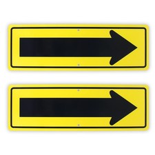 2-Pack Large Arrow Symbol Sign,for Indoor or 18'' x 6'', Reflective Yellow
