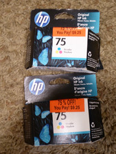 TWO HP 75 Original Tri-Color Ink Cartridge Genuine HP Exp Oct 2025 New