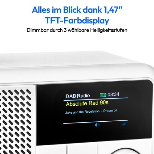 MEDION S66822 Tragbares mini DAB+ Radio mit Bluetooth Akku AUX USB-C weiß - Bild 5 von 10