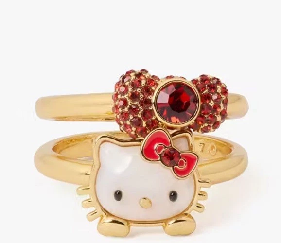 Kate Spade Hello Kitty кольцо комплект размер 6 или 7 новый - Изображение 2 из 4