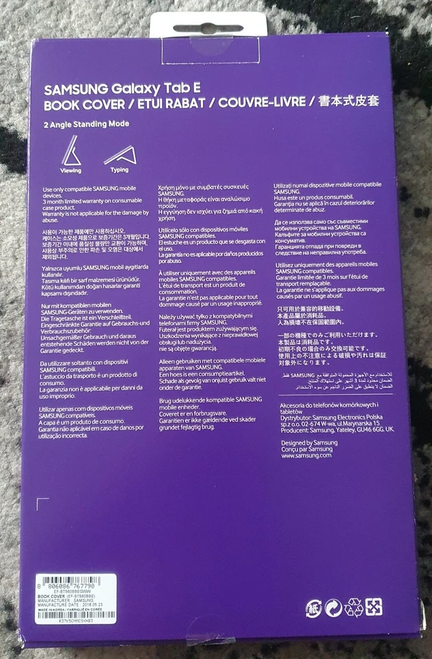 BNIB/SAMSUNG/Galaxy Tab E Book/Tablet Cover - Image 3 of 4