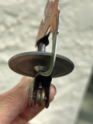Vintage Japan Metal Jockey Gyro Toy Equestrian Horse Racing