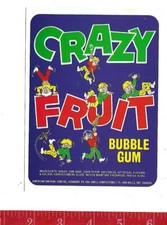 Vintage vending machine display Crazy Fruit bubble gum card