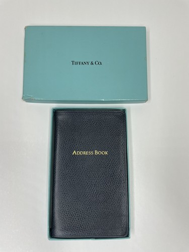 Tiffany & Co. Black Leather Address Book - Picture 1 of 4