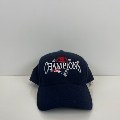 Twin Enterprise New England Patriots AFC Champs Strapback Hat Vtg 2001 NFL