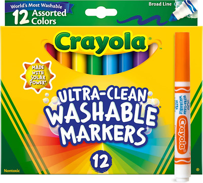 Broad Line Markers (12Ct), Washable Markers for Kids, Arts & Crafts Supplies, Co