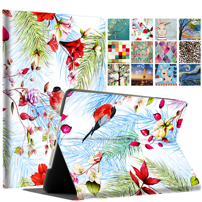 iPad Pro 11 1st 2nd 3rd 4th 10.5 9.7 10.9 7.9 Printed Folio Case Birds & Flowers
