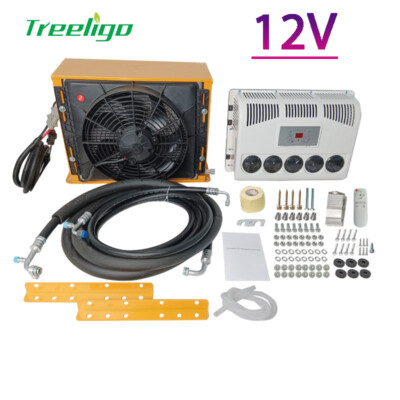 Treeligo 12V Electric Auto Air Conditioner Split Kit Universal For Car Truck