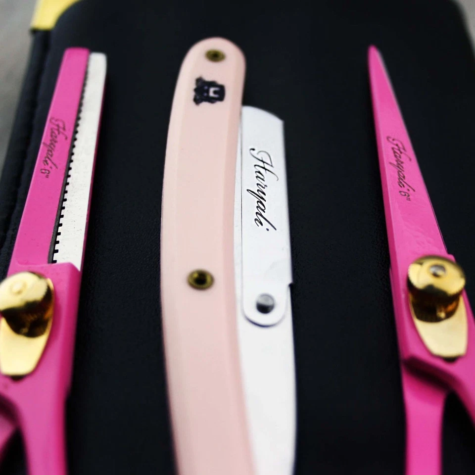 Juego de tijeras tijeras para cortar y adelgazar el cabello kit profesional de peluquería Foto 3 de 4