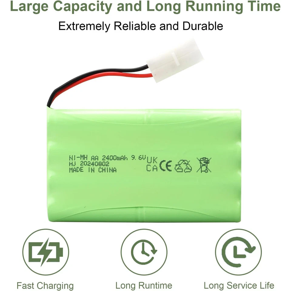 NiMH Akku 9,6 V 2400mAh Wiederaufladbar RC-Akkus Akkupack für RC Auto Spielzeug - Bild 4 von 4