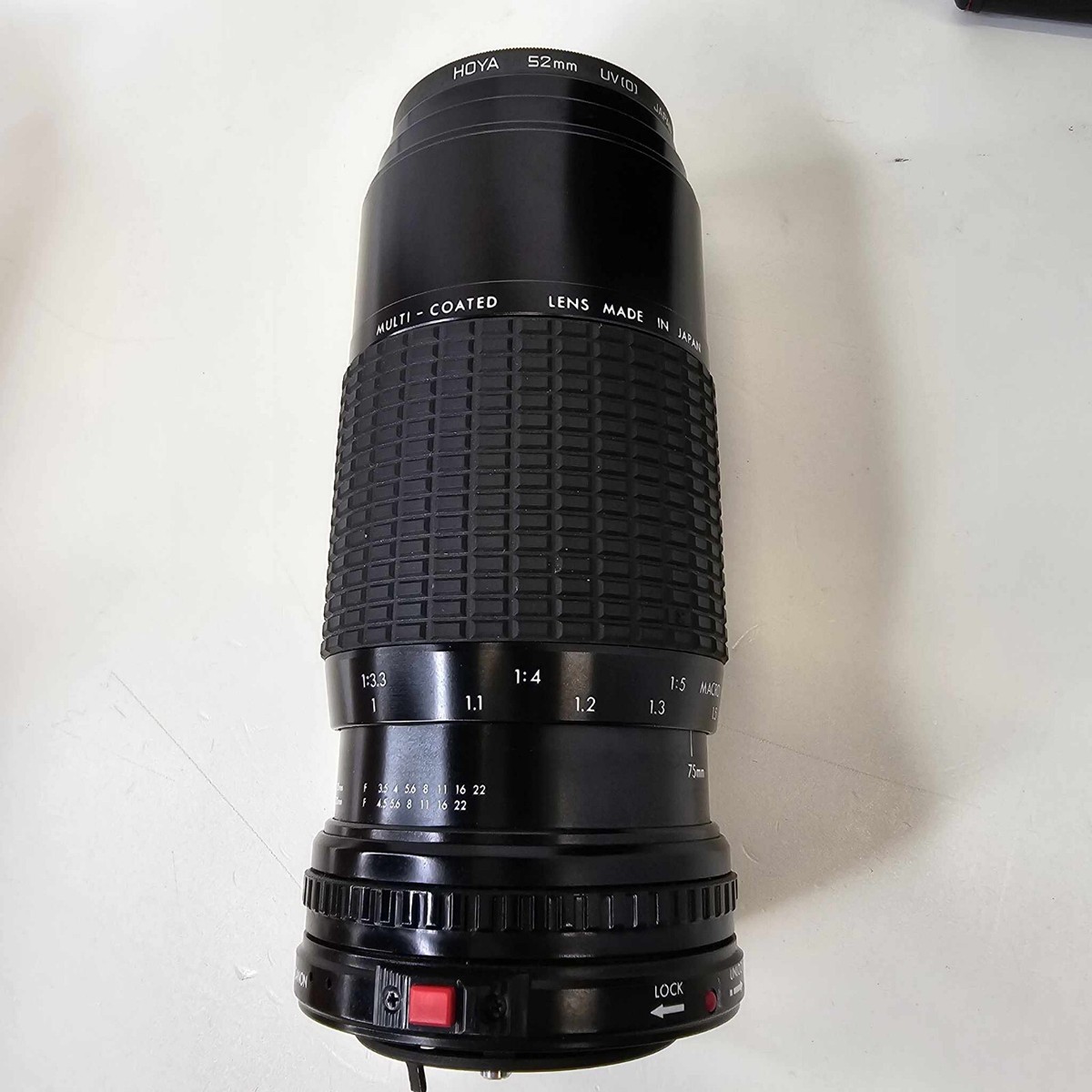 SIGMA Zoom K III 1:3.5-4.5 f = 75~210mm With Case Filter Lens Hood