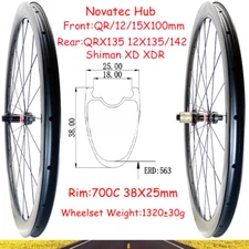 700C Road Bike Wheelset 38*25mm Carbon Rim 24Holes Tubeless Clincher HG Hub