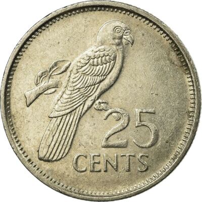 Seychelles | 25 Cents Coin | Black Parrot | Km:49 | 1982 - 1992 | eBay