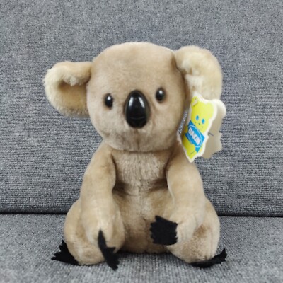 Vintage Dakin Koala Plush Nature Babies Brown Realistic Hard Stuffed Plastic Eye