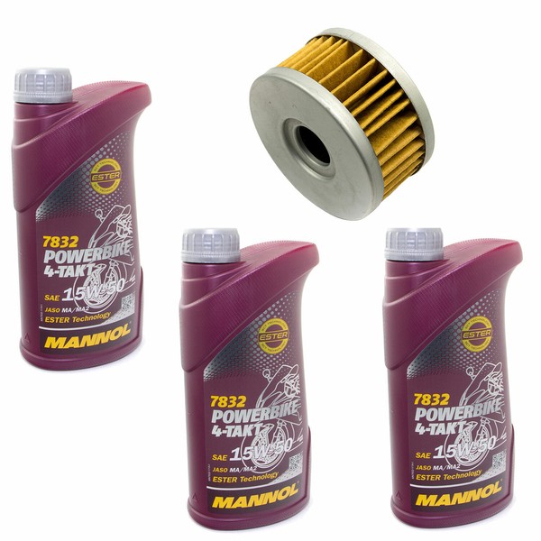 MotoröL ÖLfilter MF136 Set 15W50 3 Liter FüR Beta Alp 350 M4 Baujahr 2004-2016-image