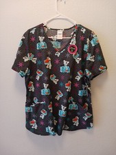 NEW Disney Frozen Olaf Ice Block V-Neck Scrub Top Nurse Women Largs Christmas