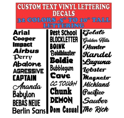 Custom Text Vinyl Lettering Sticker Decal Personalized -Any Text - Any Name -