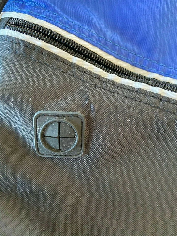 Apple Travel Bag Grey and Blue with Straps - Image 3 of 4