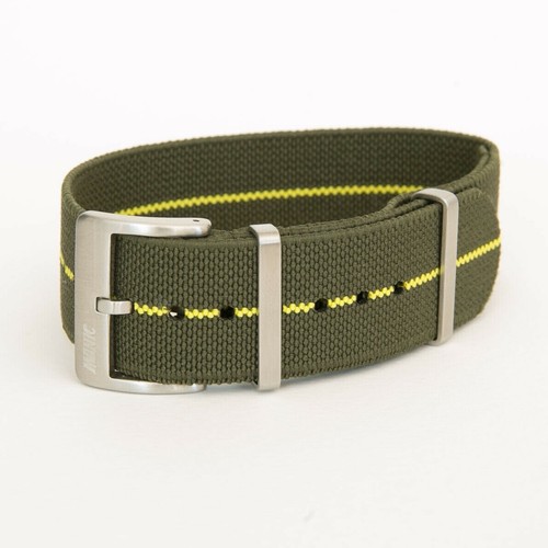 MARINE NATIONALE elastico singolo passaggio Orologio Cinturino Nato  Verde/Giallo 20mm 22mm | eBay
