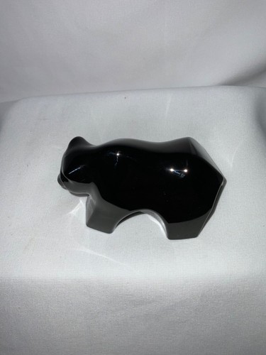 Baccarat Black Crystal Bear Grizzly Figurine EUC Wall Street Bear Signed France - Picture 7 of 12