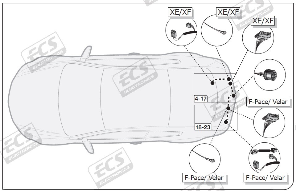 Jaguar F Pace Tow Bar Wiring Jun 2017 > Feb 2021 7 Pin DEDICATED Electrics Kit eBay