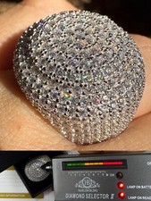 MOISSANITE Mens Huge Fully 3D Rapper Dome Iced Hip Hop Ring 925 Sterling Silver
