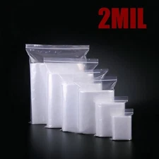 Food Grade 2MIL Clear Reclosable Seal Top Zipper Plastic Poly Bag 2x3" 3x5" 4x6"