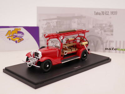 Autocult 12014 # Tatra 70 Feuerwehr Leiterwagen Baujahr 1931 in '' rot '' 1:43 NEU
