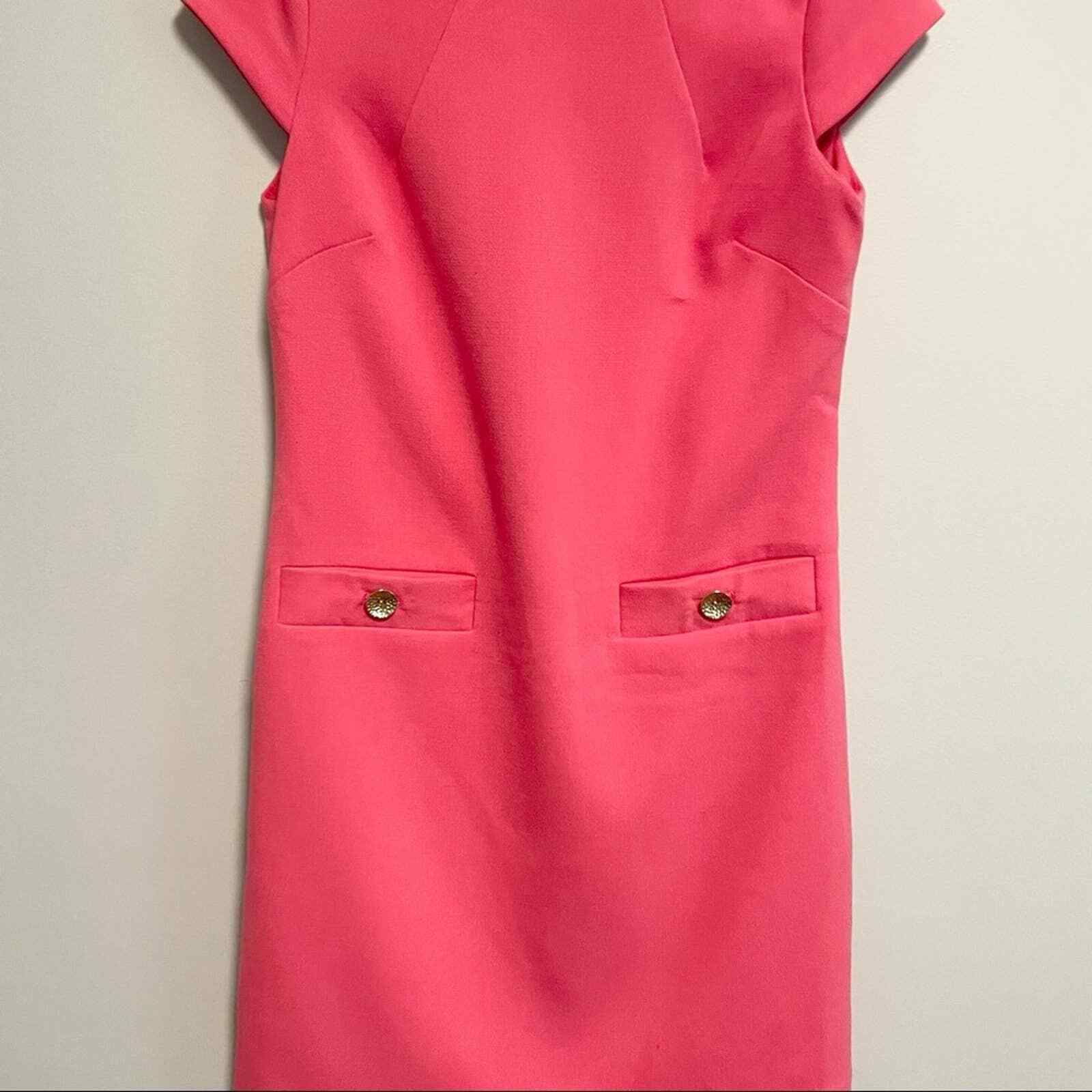 Eliza J Pink Shift Dress Bubble Gum Pink Cap Slee… - image 7