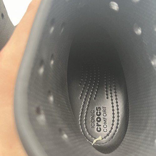 Crocs Women's Crush Rain Boots Black Rubber Platform Shoes Size 6 US - 第 8/8 張圖片