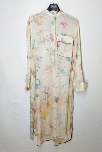 Paul Smith Shirt Dress/Lingerie,Long Sleeve Size 40 Pastel Ar Nouveau Style