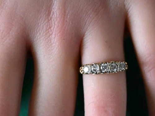 Antiker großer Diamantring 18 kt Gold mit fünf Steinen Größe M 1/2 Vintage wunderschön - Bild 4 von 7