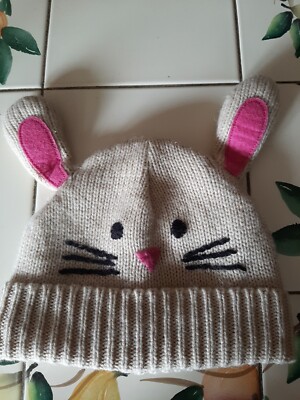 Süße Strickmütze mädchenhaft Hasenohren gefüttert 